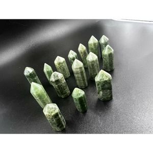 15 PCS Nephrite Jade Stone Obelisk Tower Natural Cut Polished 34-36 Mm